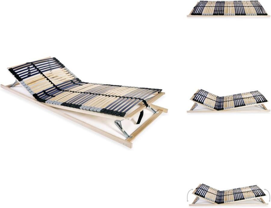 VidaXL Lattenbodem 195 x 90 x 10 cm massief beukenhouten frame berkenhouten latten 42 latten verstelbaar hoofdgedeelte eenvoudige montage Bed - Foto 3