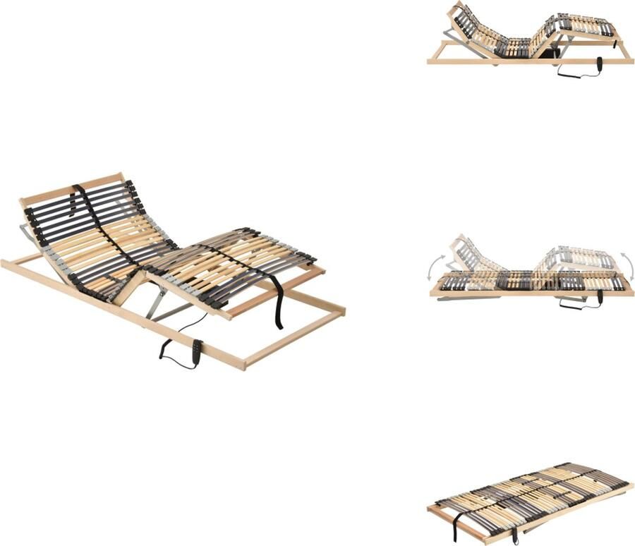 VidaXL Bedbodem Bedbodems Lattenbodem Lattenbodems Lattenbodem met 42 latten 7 zones elektrisch 70x200 cm