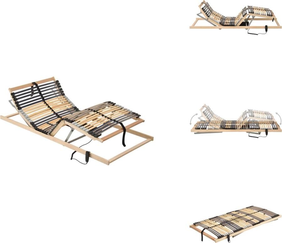 VidaXL Elektrische Lattenbodem 195 x 80 x 10 cm 42 latten 7 zones Motor OKIMAT 4 Verstelbaar Montage vereist Bed
