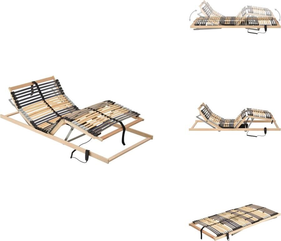 VidaXL Bedbodem Bedbodems Lattenbodem Lattenbodems Lattenbodem met 42 latten 7 zones elektrisch 90x200 cm