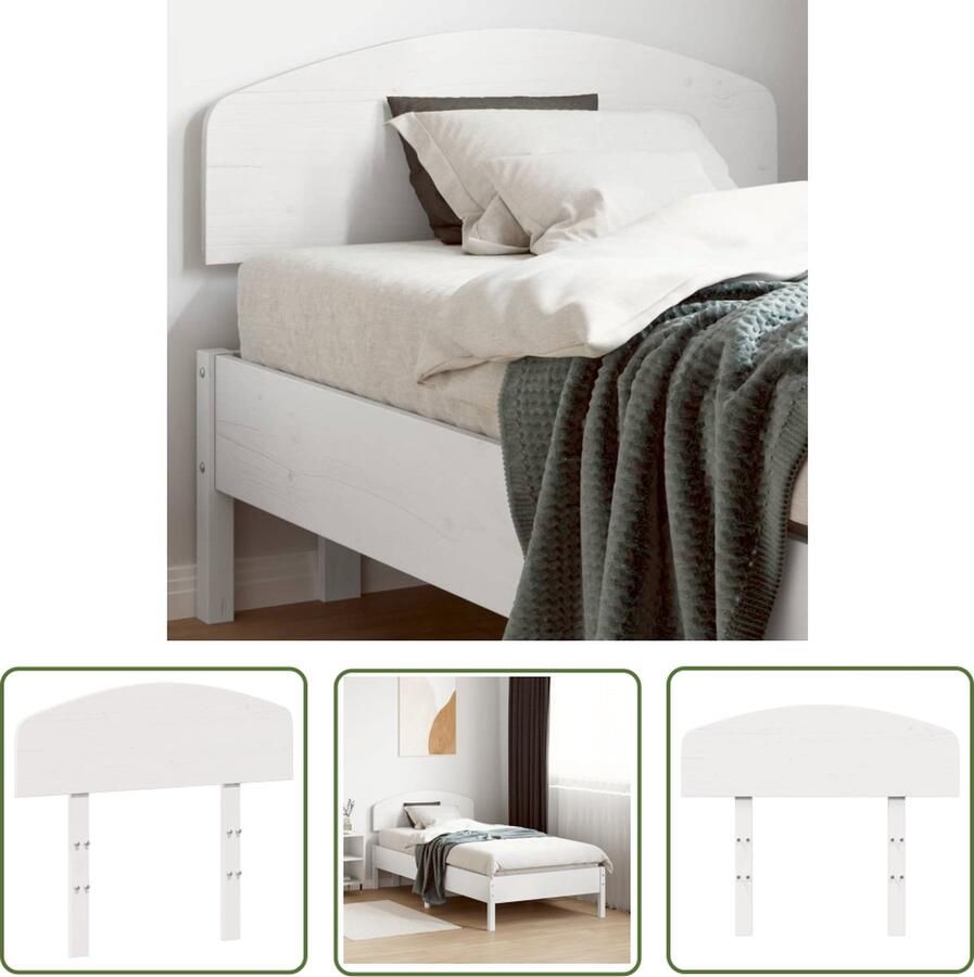 The Living Store Hoofdbord Grenenhout 105.5 x 3.5 x 81 cm Rustieke uitstraling Hoofd Bord Beddecoratie Hoofdbord Grenenhout Hoofdbord Wit Slaapkamers