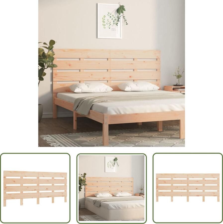 The Living Store Hoofdbord 140x3x80 cm massief grenenhout Hoofd Bord Beddecoratie Hoofdeinde Grenenhout Vintage
