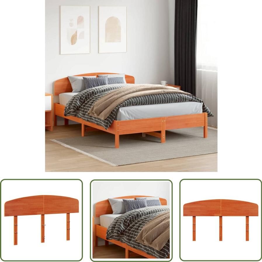 The Living Store Hoofdbord Massief Grenenhout 165.5 x 3.5 x 81 cm Rustieke uitstraling Hoofd Bord Beddecoratie Hoofdbord Massief Hout Grenenhout Rustic Style