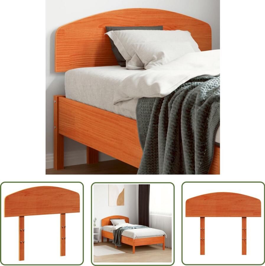 The Living Store Hoofdbord Grenenhout 80.5 x 3.5 x 81 cm Rustieke uitstraling Hoofd Bord Beddecoratie Hoofdbord Grenenhout Rustic Headboard Vintage Headboard