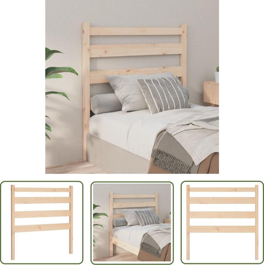 The Living Store Houten Hoofdeinde Grenenhout 81 x 4 x 100 cm Trendy Design Hoofd Bord Beddecoratie Hoofdeinde Grenenhout Houten Hoofdbord
