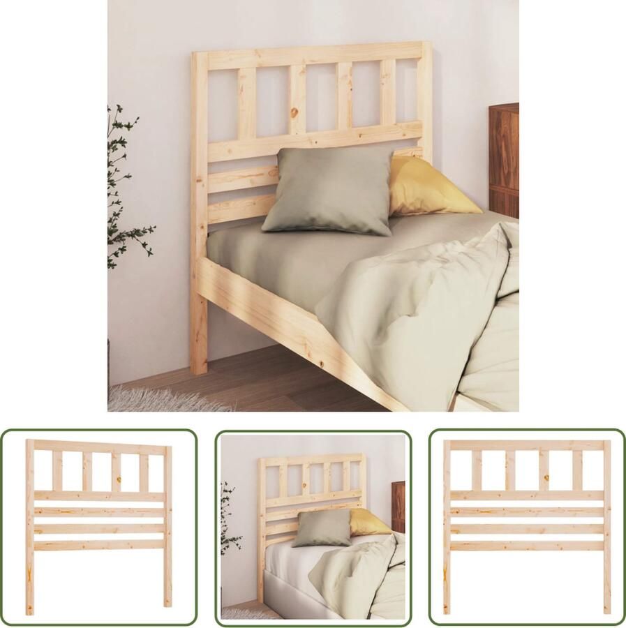 The Living Store Hoofdbord Grenenhout 81 x 4 x 100 cm Klassiek design Hoofd Bord Beddecoratie Hoofdeinde Grenenhout Meubels Vintage Headboard - Foto 2