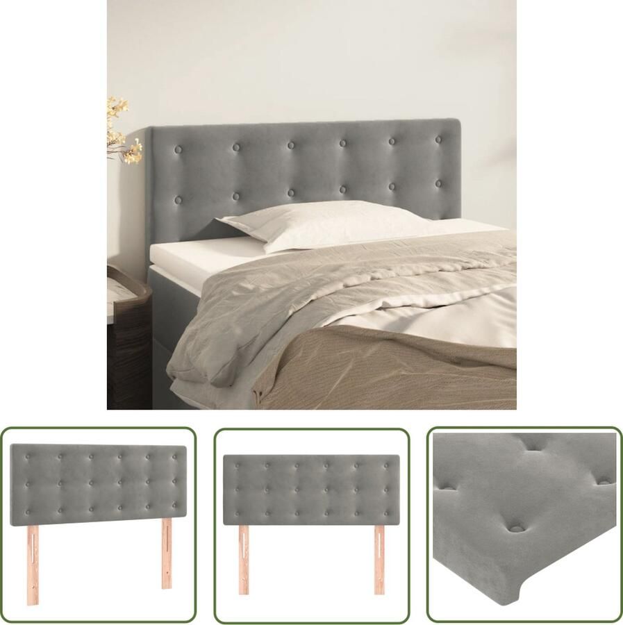 The Living Store Hoofdbord Klassiek Fluweel Verstelbaar Lichtgrijs 90x5x78 88 cm Hoofd Bord Beddecoratie Hoofdkussen Klassiek Hoofdbord Fluweel Hoofdbord