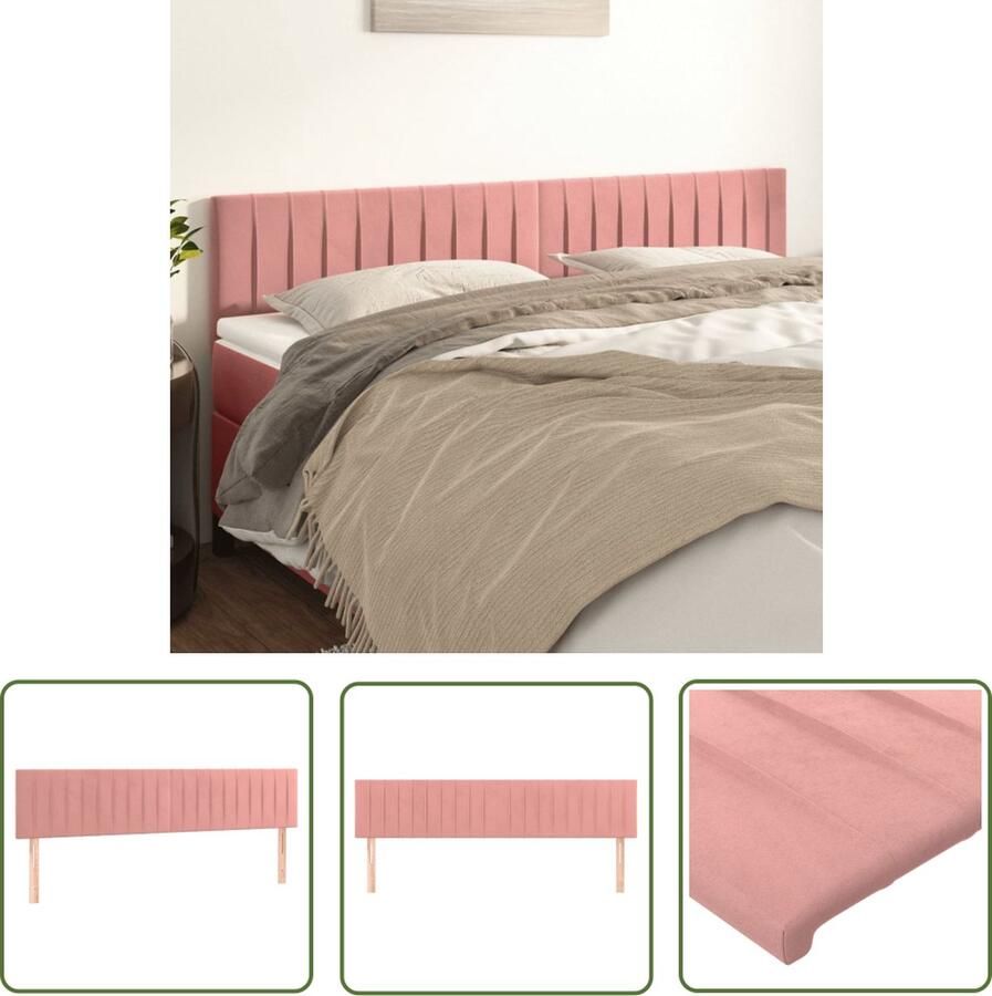 The Living Store Hoofdeind Klassiek Stof 180 x 5 x 78 88 cm Roze Hoofd Bord Beddecoratie Hoofdeinde Klassiek Hoofdbord Velvet Hoofdbord