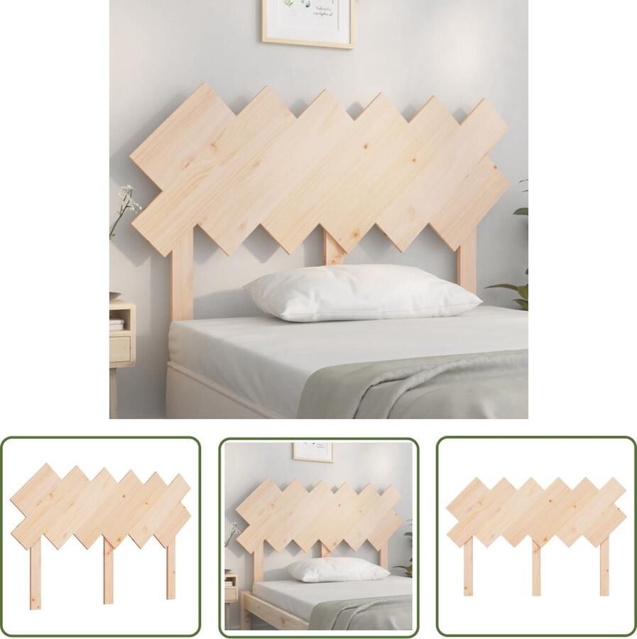 The Living Store Houten Hoofdeinde Massief Grenenhout 122.5 x 3 x 80.5 cm Rustieke Uitstraling Hoofdboard Beddecoratie Hoofdeinde Houten Hoofdbord Rustic Decor