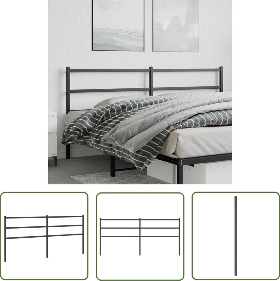 The Living Store Modern Hoofdbord Metaal Zwart 187 x 90 cm Roept Rugondersteuning Op Hoofdbord Beddecoratie Hoofddekking Zwarte Hoofdbord Metalen Hoofdbord