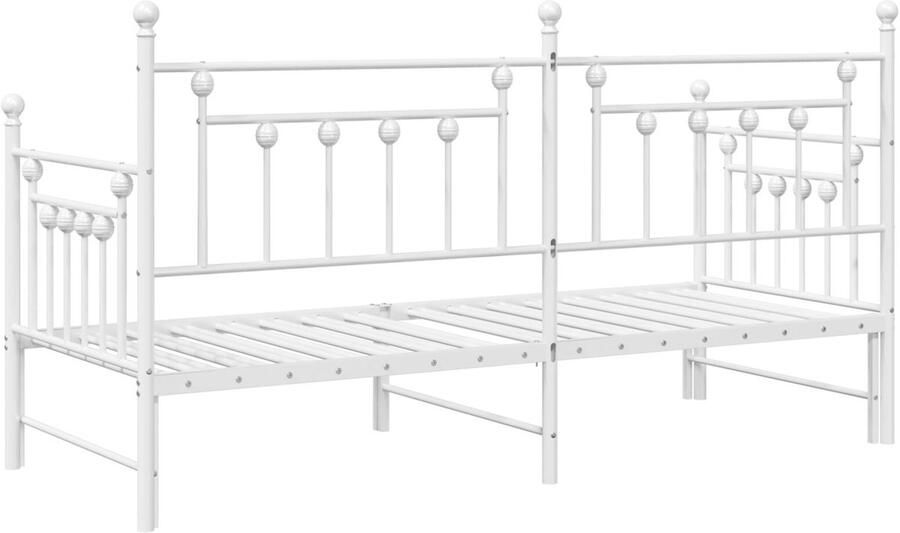 VidaXL Bedden & Bedframes Wit Metaal 80 x 200 cm Stevig Witte bedframe - Foto 3