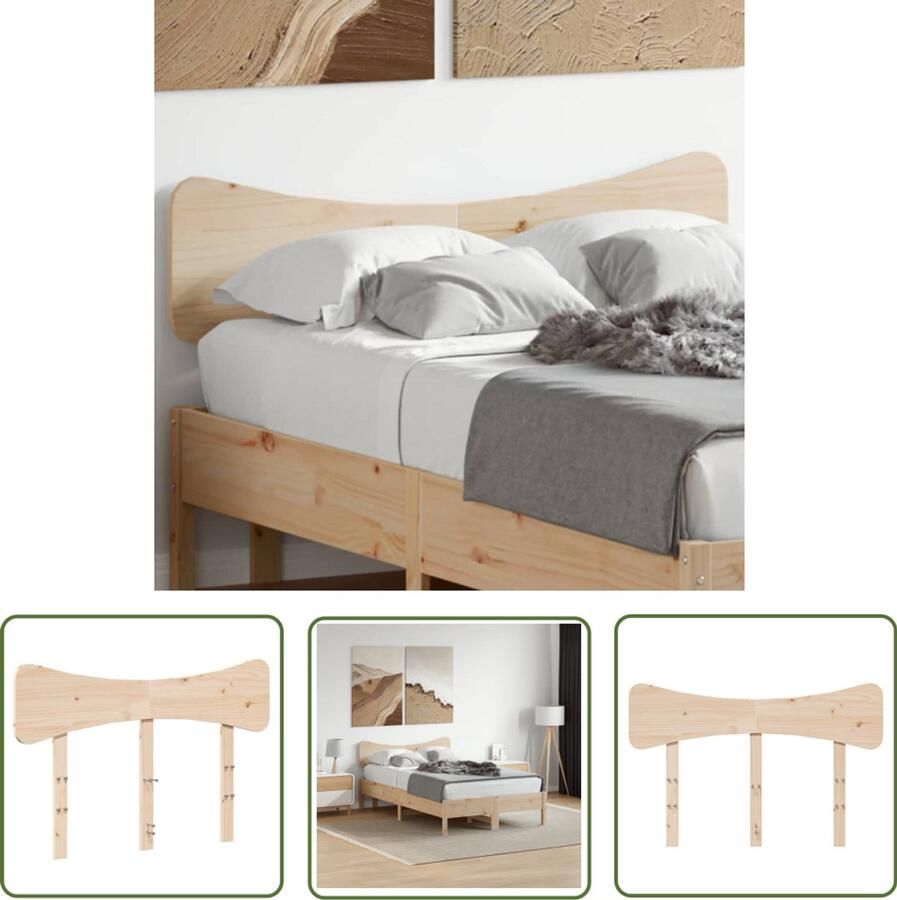 The Living Store Hoofdbord 120 cm massief grenenhout Hoofd Bord Beddengoed Slaapkamers Grenenhout Meubilair Rustiek Interieur