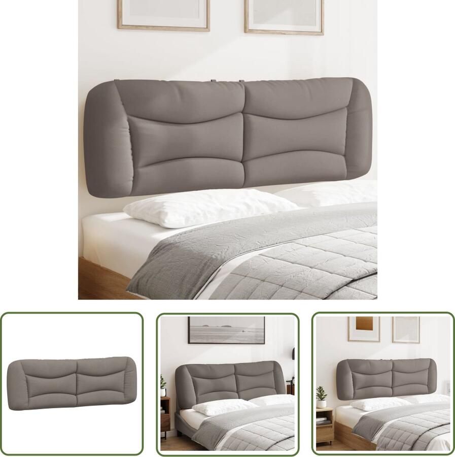 The Living Store Hoofdbordkussen 160 cm stof taupe Hoofdkussens Beddengoed Slaapcomfort Hoofdsupport Comfortabel Hoofdbord