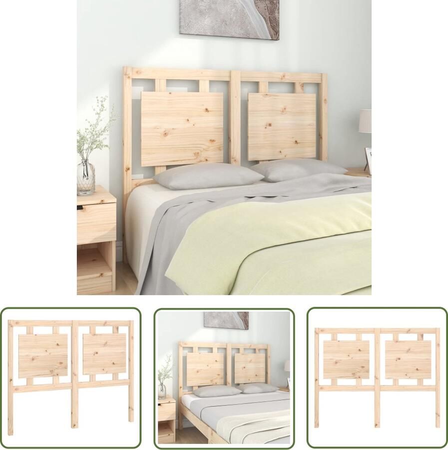 The Living Store Houten Hoofdeinde Grenenhout 125.5 x 4 x 100 cm Rustieke Charme Houten Hoofdeinde Grenenhout Hoofdbord Rustic Interieur Landelijk Meubilair Comfortabel Hoofdbord - Foto 2