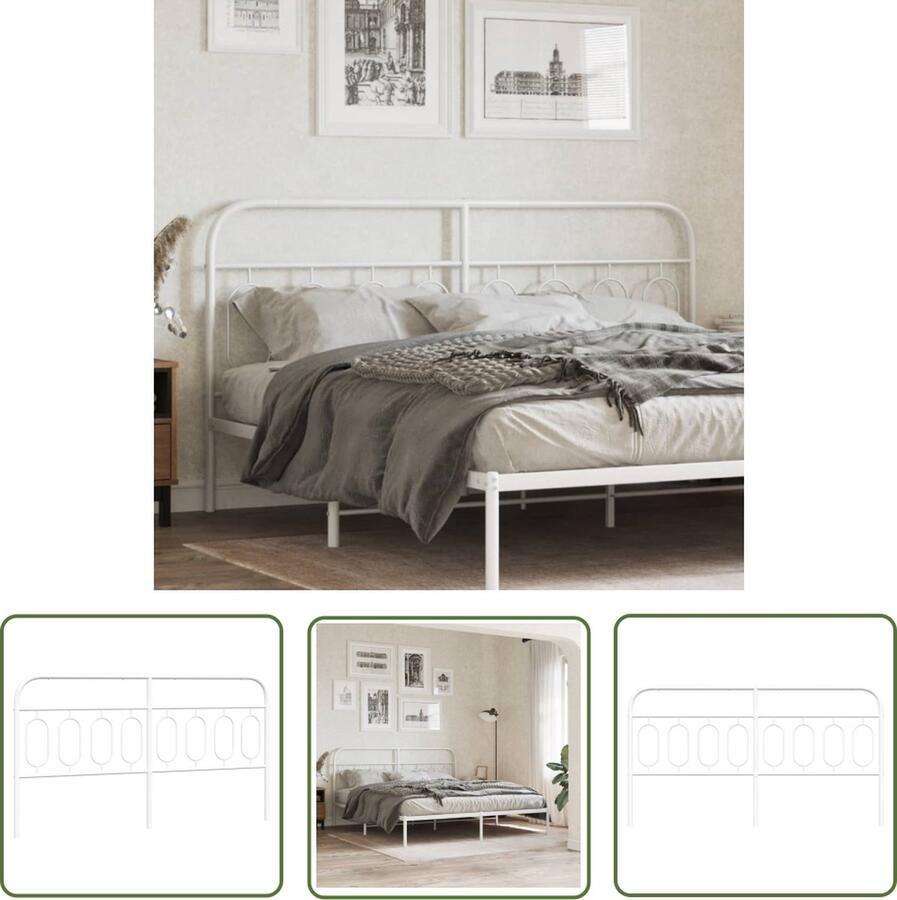 The Living Store Klassiek Hoofdbord 187 x 100 cm Staal Hoofdbord Bedding Hoofddekking Slaapcomfort Staal