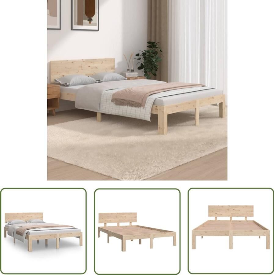 VidaXL Bedframe 120x190 cm Massief Grenenhout Massief Houten Bedframe Grenenhout Bedframe Tweepersoons Bed King Size Bed Bedframe Kopen Houten Meubels Slaapkamer Design