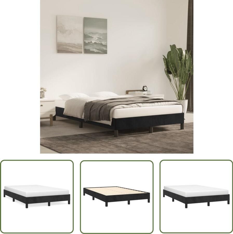 VidaXL Bedframe zonder matras 120x200 cm fluweel zwart