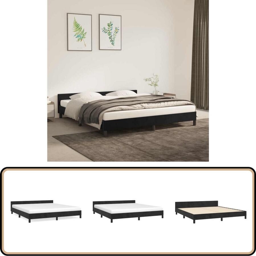 VidaXL Bedframe 160x200 cm Fluweel Zwart Bed Frame Tweepersoons Bed Velvet Bed Zwarte Bed Boxspring Frame