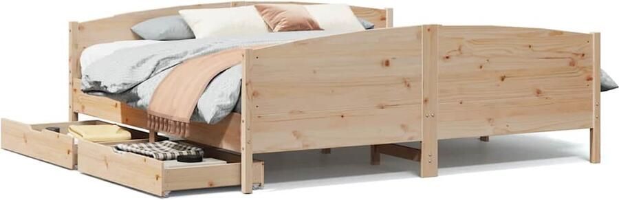 VidaXL Bedframe 160x200 cm Massief Grenenhout