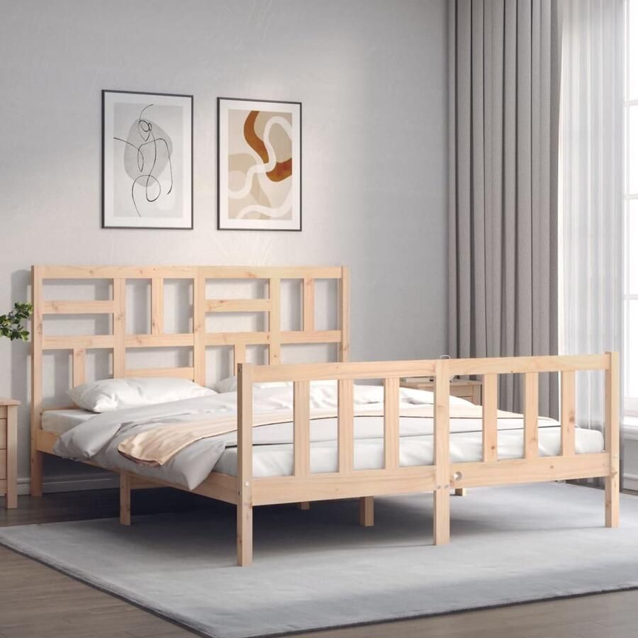 VidaXL Bedframe 160x200 cm Massief Grenenhout