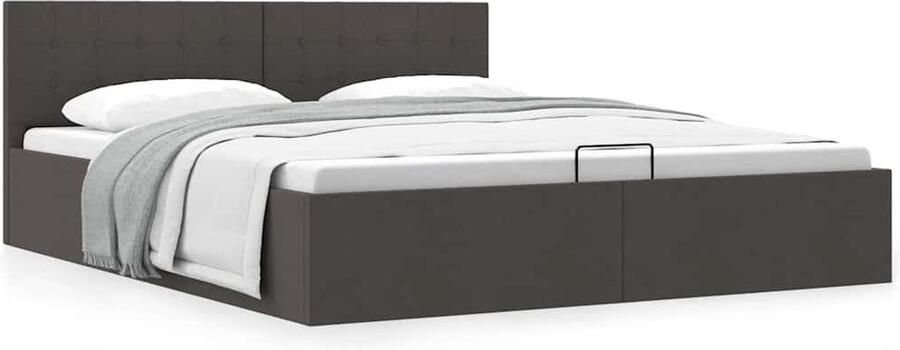VidaXL Bedframe Hydraulische Opslag 180x200 cm Stoffen Bedframe Hydraulisch Bed Boxspring Bed Opbergbed Donkere Kleuren Meubels Grijs Bed Slaapkamerstijlen - Foto 2