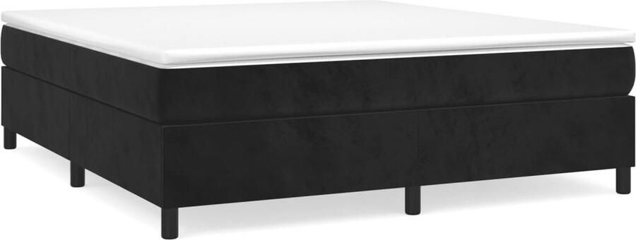 VidaXL Bedframe 180x200 cm Fluweel Zwart Boxspring Frame Slaapcomfort Velvet Bedframe Zwarte Bedbank Tweepersoons Bed Luxe Bed - Foto 2