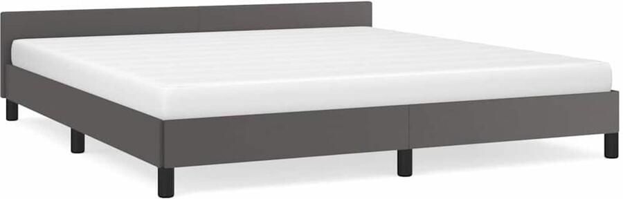 VidaXL Bedframe 180x200 cm Kunstleer Grijs Bed Frame Slaapcomfort Houten Bed Tweepersoons Bed Boxspring Design Bed Modern Bed Grijze Bed Kunstleder Bed - Foto 2