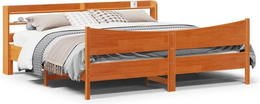 VidaXL Bedframe 180x200 cm Massief Grenenhout Bed Frame Houten Bed Tweepersoonsbed Boxspring Bed Slaapcomfort Slaapkamersdecoratie Modern Bed Landelijk Bed Grenoble Hout Meubels - Foto 2