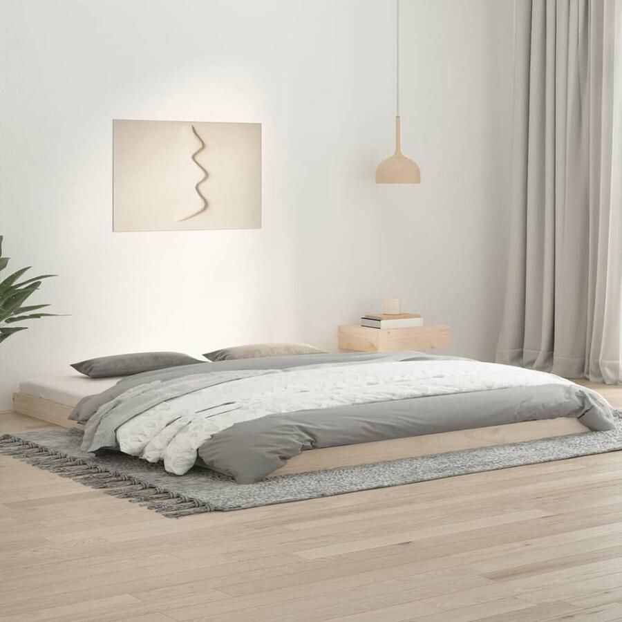 VidaXL Bedframe 180x200 cm Massief Grenenhout Houten Bedframe Grenenhout Bedframe King Size Bedframe Stabiele Bedframe 180x200 Tweepersoons Bedframe - Foto 2