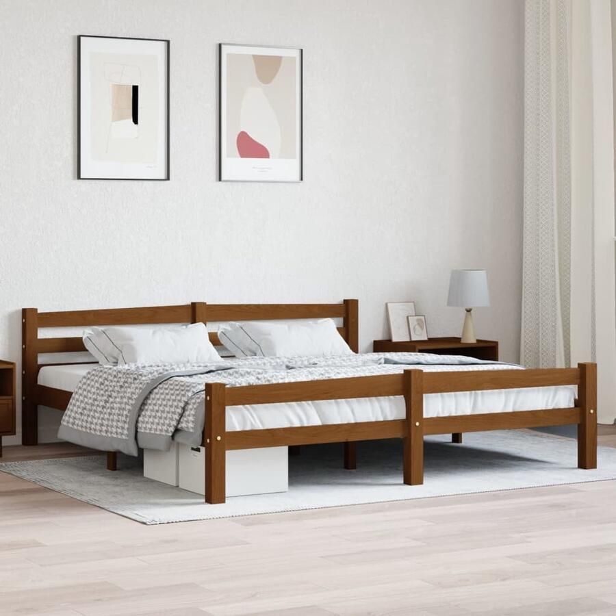 VidaXL Bedframe Natuurlijk Massief grenenhout 180 x 200 cm Duurzaam