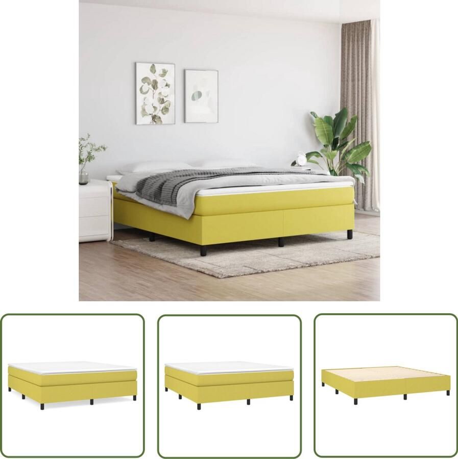 VidaXL Bedframe 180x200 cm Stof Groen Boxspringframe Bedframe Slaapkamerinrichting Groen Bed Stoffen Bedframe Tweepersoons Bed 180x200 Bed
