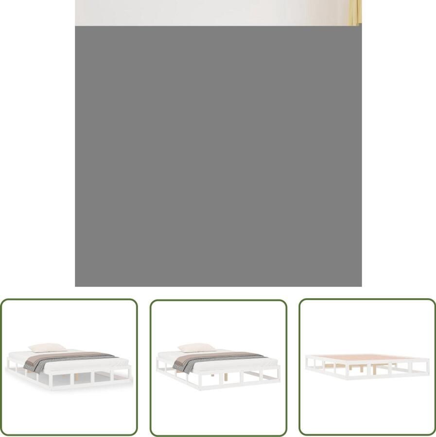 VidaXL Bedframe 180x200 cm Wit Massief Grenenhout Modern Bedframe Wooden Bed King Size Bed White Bed Bedroom Furniture Solid Wood Bed Pinewood Bed Slatted Base