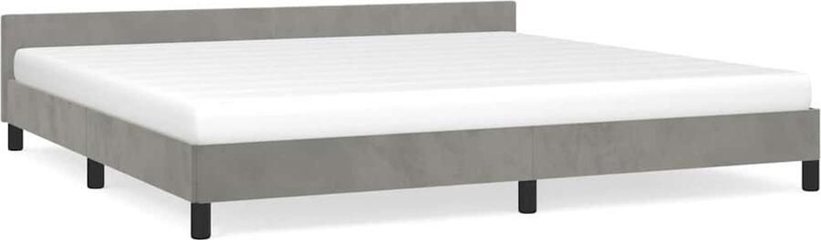 VidaXL Bedframe 200x200 cm Fluweel Lichtgrijs Bed Frame Tweepersoons Bed Fluweel Bed Grijs Bed Slaapcomfort Luxe Bed - Foto 2