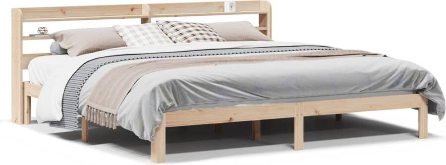 VidaXL Bedframe 200x200 cm massief grenenhout