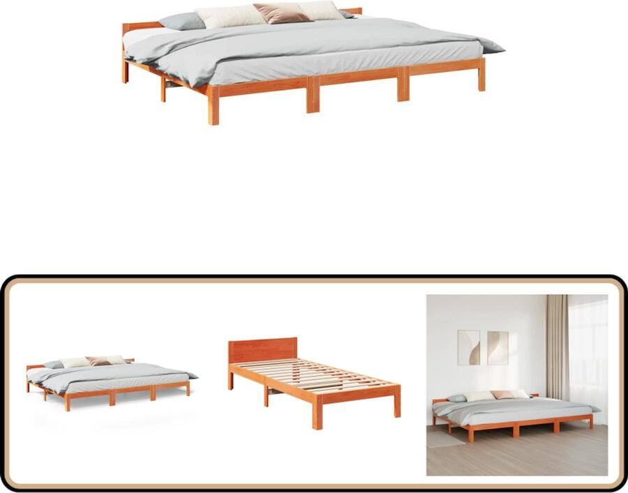 VidaXL Bedframe 240x200 cm Massief Grenenhout Bed Frame Houten Bed Tweepersoonsbed Boxspring Bed Slaapkamersuite Design Bed Massief Hout Bed Groot Bed Kingsize Bed Luxe Bed