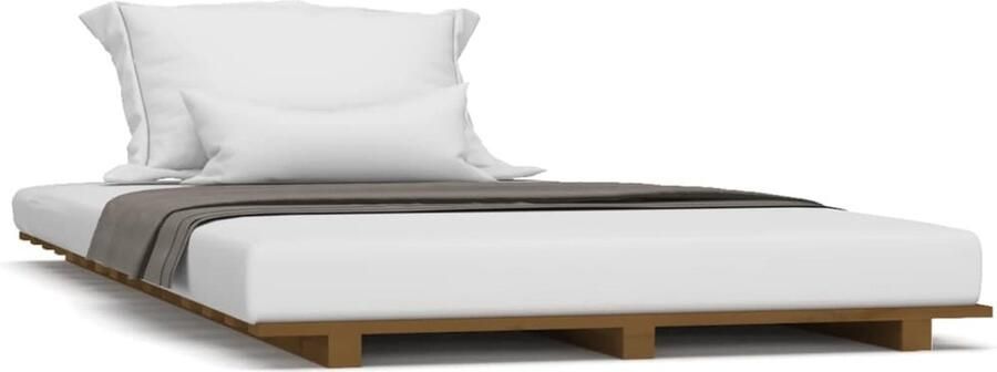 VidaXL -Bedframe-75x190-cm-massief-grenenhout-honingbruin