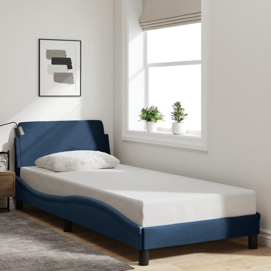 VidaXL Bedframe 80x200 cm Blauw Stof
