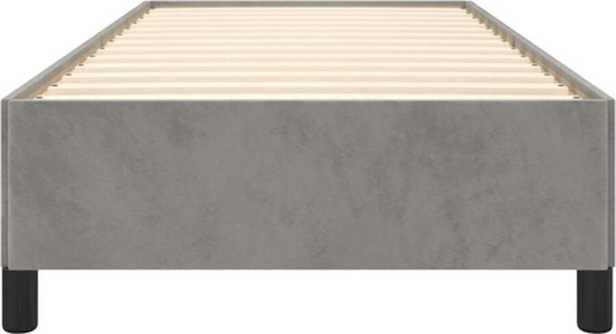 VidaXL Bedframe 80x200 cm Fluweel Lichtgrijs Bed Frame Velvet Bed Frame Tweepersoon Bed Frame Grijs Bed Frame Slaapcomfort - Foto 3