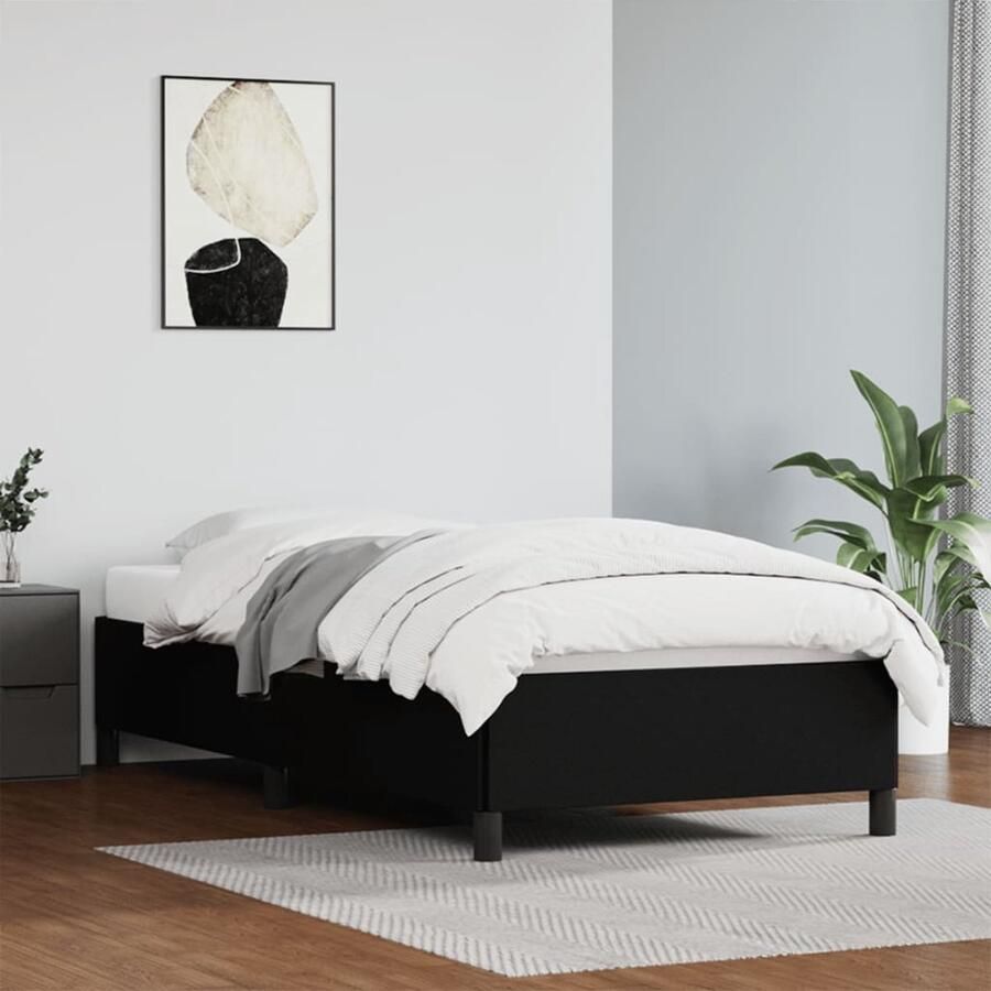 VidaXL Bedframe 80x200 cm Kunstleer Zwart Bed Frame Slaapcomfort Tweepersoons Bed Boxspring Design Bed Zwarte Bedbank - Foto 3