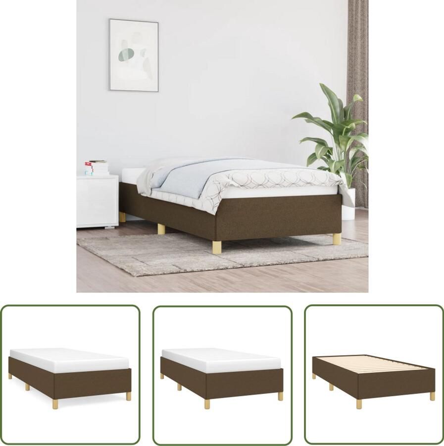 VidaXL Bedframe 80x200 cm Stof Donkerbruin Bed Frame Stof Bed Frame Tweepersoons Bed Frame Bed Frame 80x200 Bed Frame Kopen Bed Frame Online
