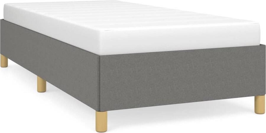 VidaXL Bedframe 80x200 cm Stof Donkergrijs Slaapkamer Meubels Bed Frame Donkere Kleuren Tweepersoon Bed Houten Bed Frame Multiplex Lattenbodem Stoffen Bed Frame - Foto 2