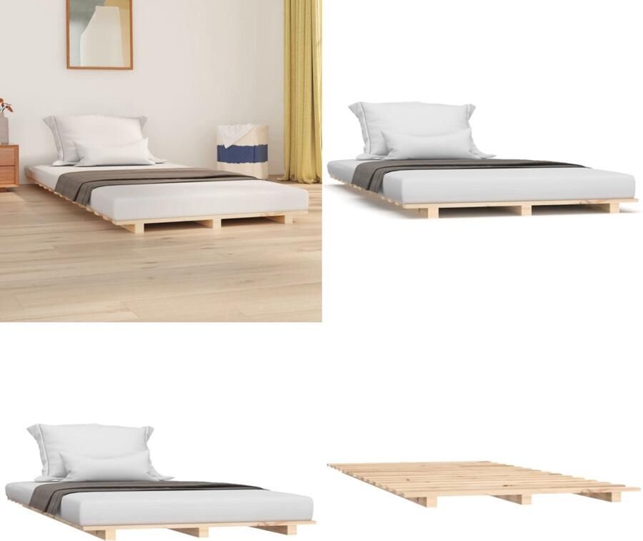 VidaXL Bedframe 90x190 cm massief grenenhout Bedframe Bedframes Bed Bedbodem
