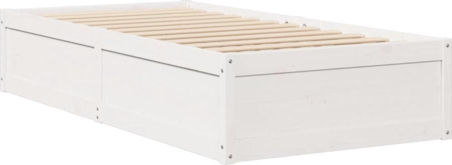 VidaXL Bedframe zonder matras massief grenenhout wit 90x190 cm - Foto 2