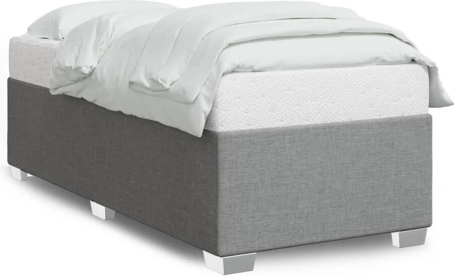 VidaXL Bedframe zonder matras 90x200 cm stof lichtgrijs