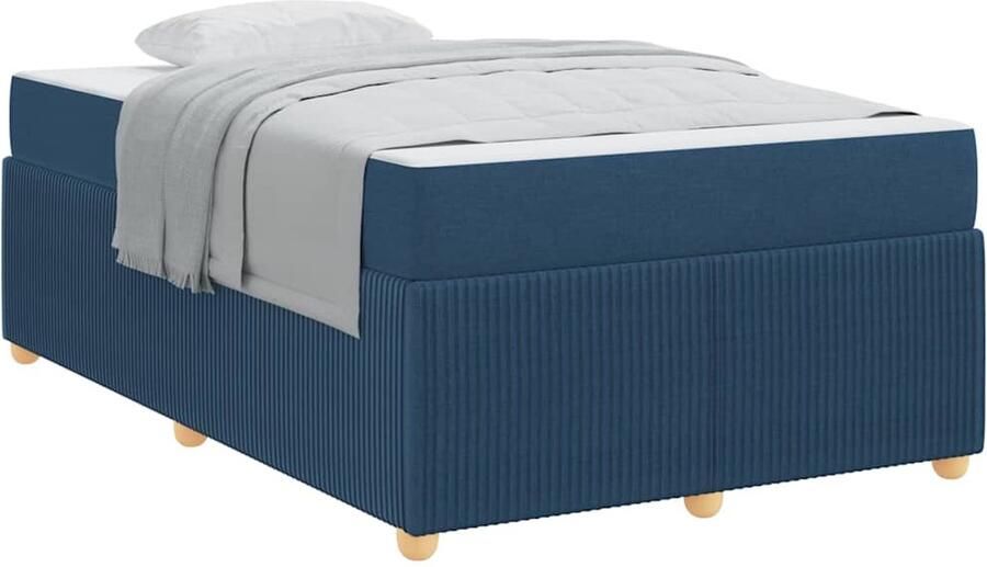 VidaXL Bedframe met matras met matras Blauw 120 x 200 cm Stof