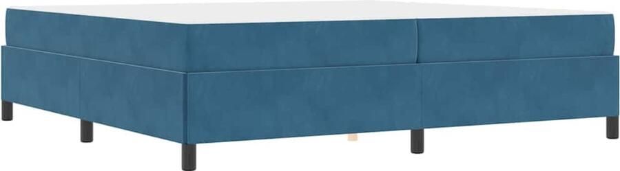 VidaXL Bedframe met matras Donkerblauw en wit 200 x 200 cm Fluweel - Foto 2