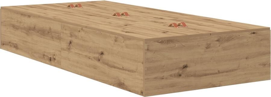 VidaXL Bedframe met opslag artisanaal eikenkleurig 190 x 75 x 31 5 cm