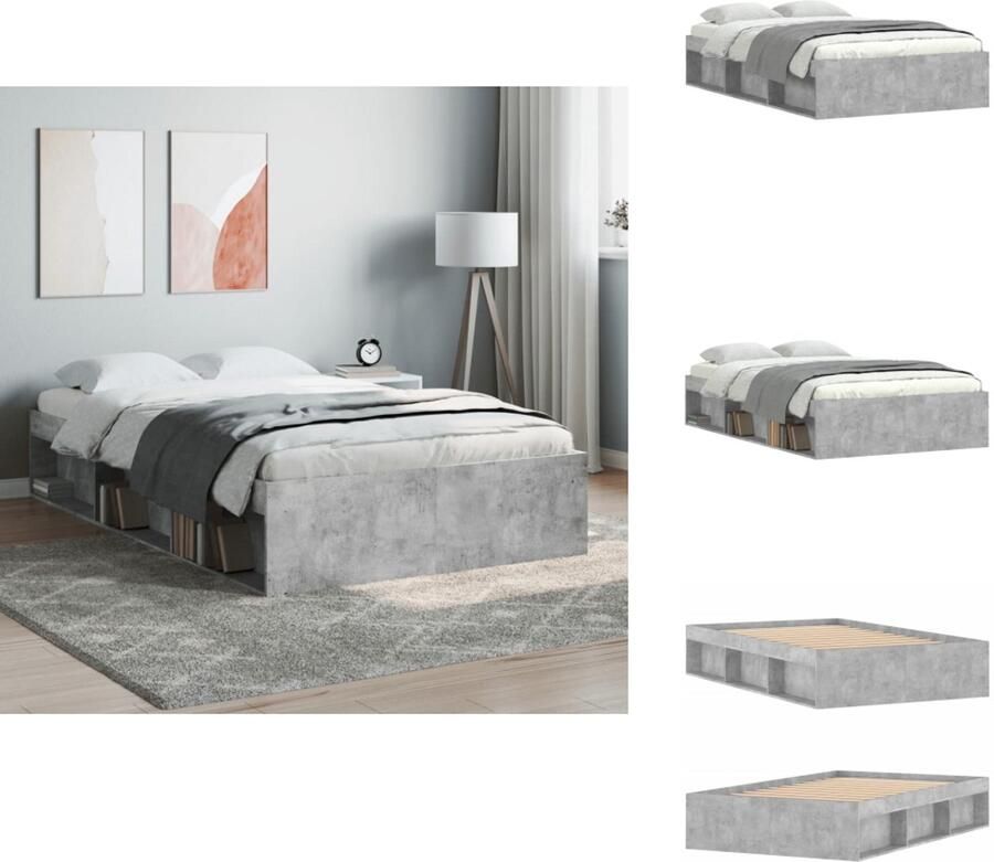 VidaXL Bedframe Bed Bedbodem Bedframe betongrijs 120x200 cm