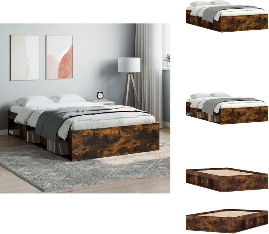 VidaXL Bedframe Bed Bedbodem Bedframe gerookt eikenkleurig 120x190 cm