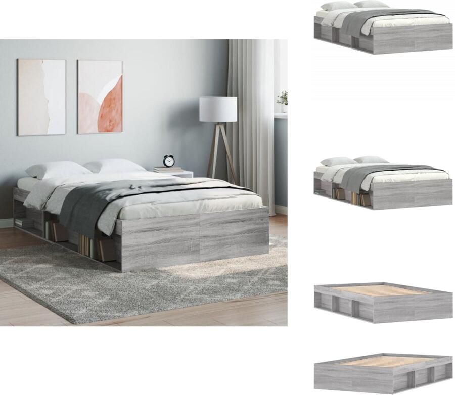 VidaXL Bedframe Bed Bedbodem Bedframe grijs sonoma eikenkleurig 120x200 cm